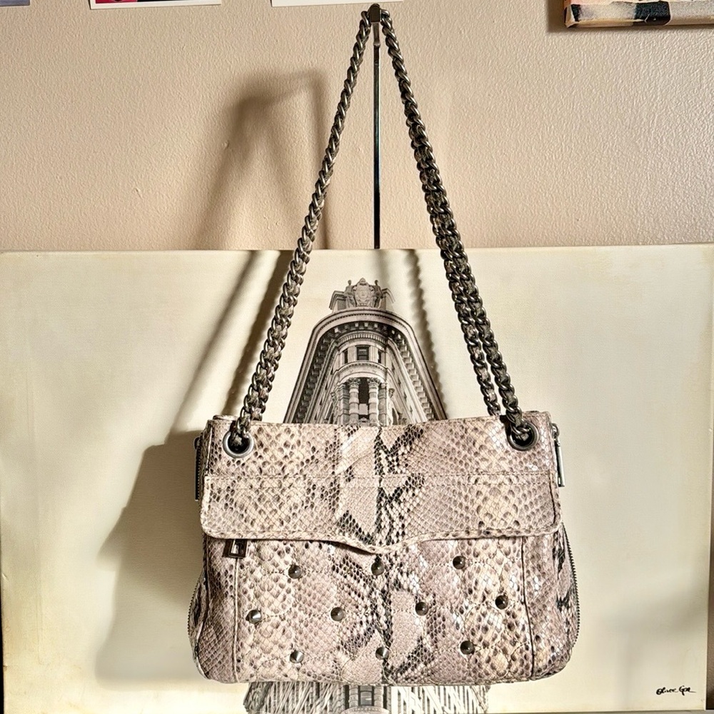 Vintage Authentic Rebecca Minkoff Swing Bag Python Embossed